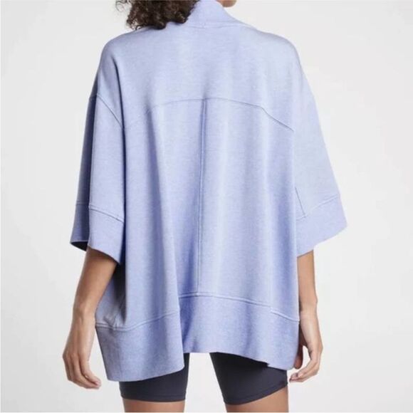 Athleta Lotus Wrap Blue Heather Open Front Cardigan with Pockets Size XXS/XS - Picture 2 of 11